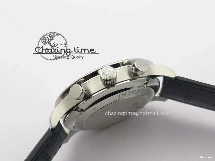 MIROTIME 0512 Modern Portuguese IW371404 ZF V3 1:1 Best Edition SS Black Dial On Black Leather Strap A 7267
